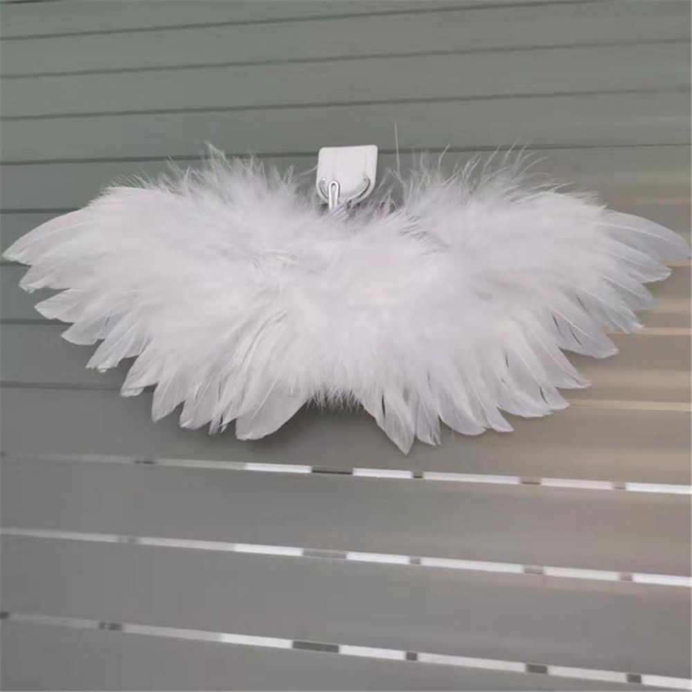 AliExpress White Black Crafts Mini Feather Angel Wing 1/6 Doll 20cm Cotton Doll Decoration Party Birthday Gift Easter Valentines Day, view 3