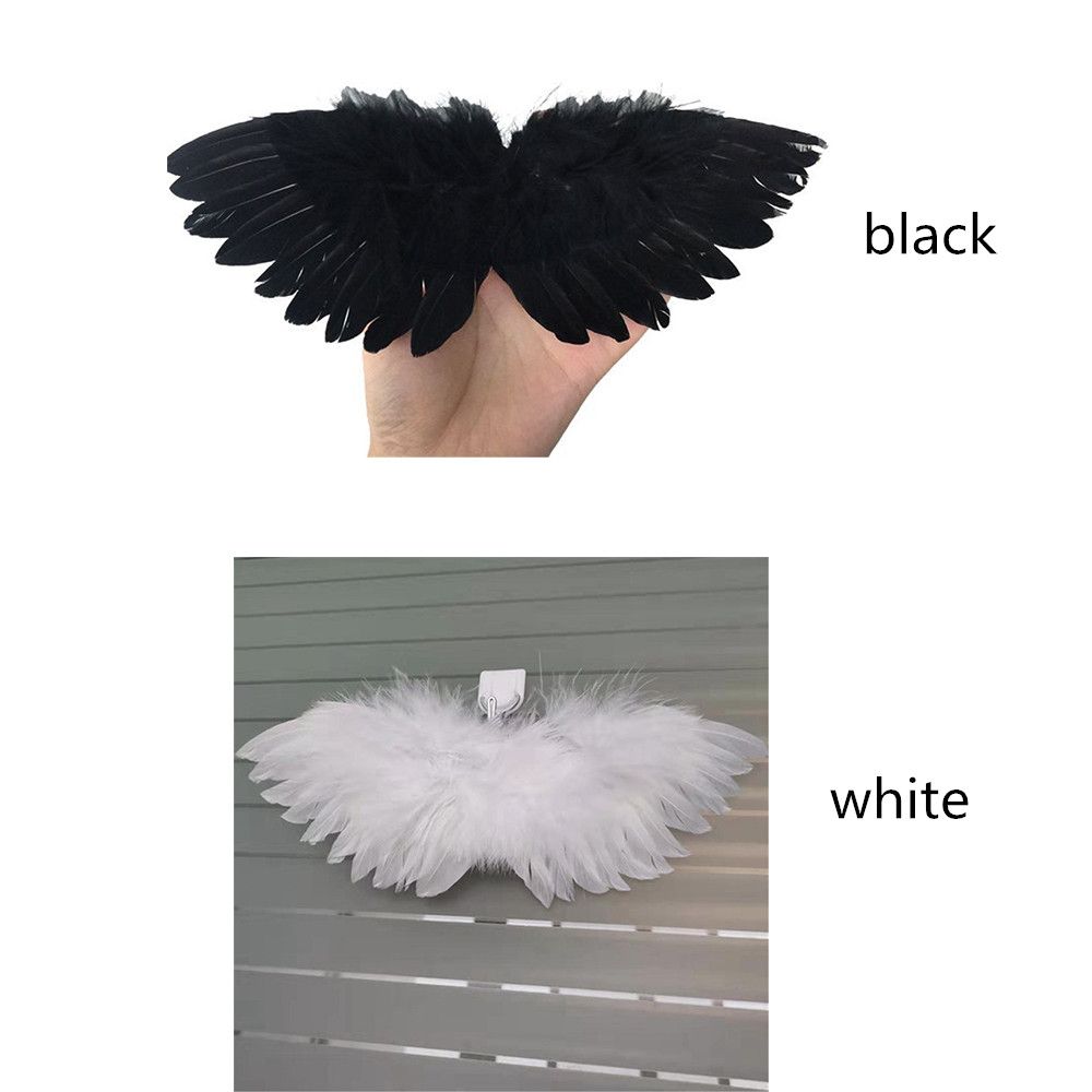 AliExpress White Black Crafts Mini Feather Angel Wing 1/6 Doll 20cm Cotton Doll Decoration Party Birthday Gift Easter Valentines Day, view 4
