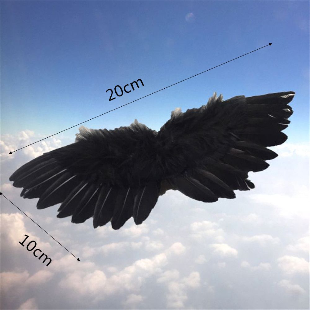 AliExpress White Black Crafts Mini Feather Angel Wing 1/6 Doll 20cm Cotton Doll Decoration Party Birthday Gift Easter Valentines Day, view 6