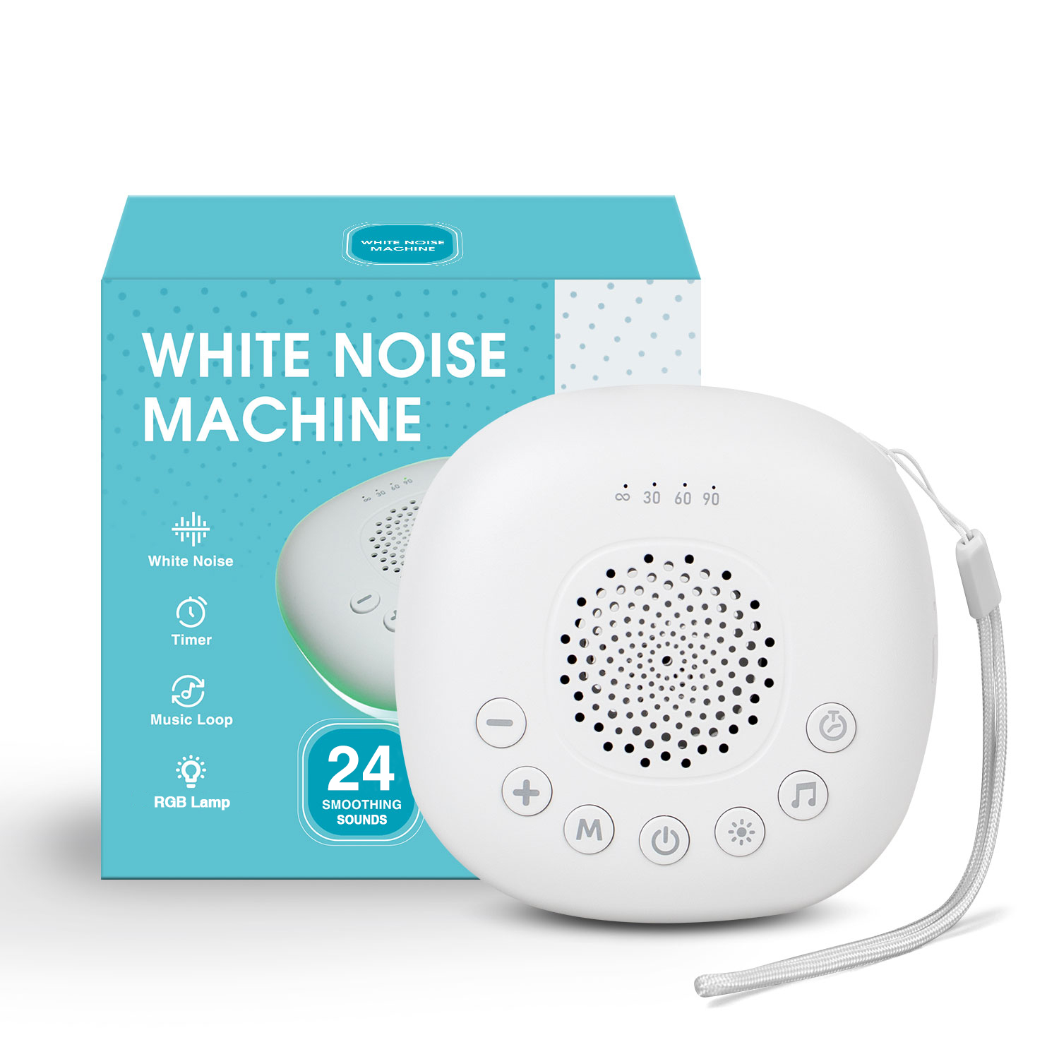 AliExpress White Noise Sound Machine with 24/20 Soothing Sounds Sleep Aid for Babies Kids Adults Rechargeable Night Light Newborn Gifts