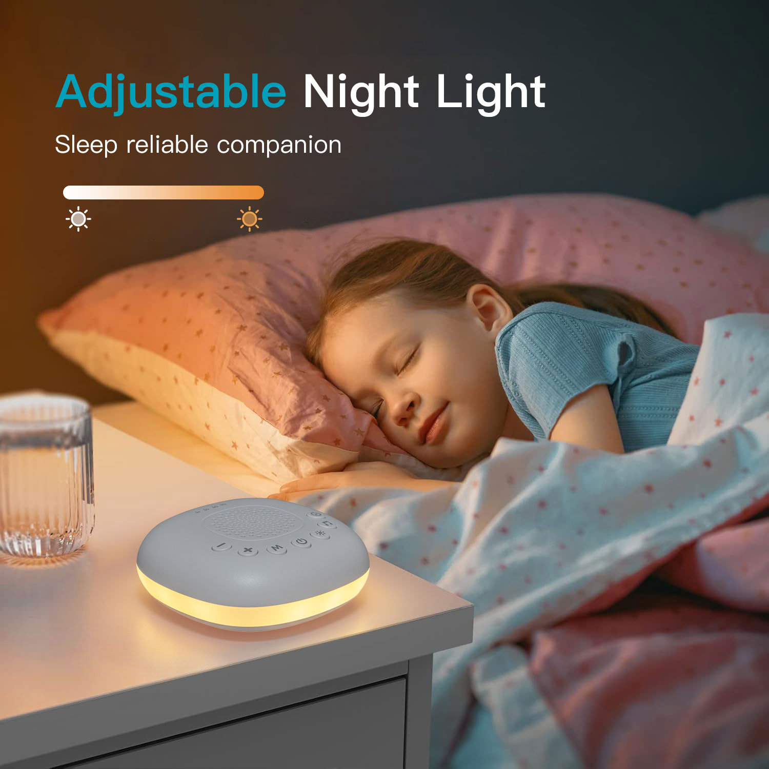 AliExpress White Noise Sound Machine with 24/20 Soothing Sounds Sleep Aid for Babies Kids Adults  Rechargeable Night Light Newborn Gifts, view 6