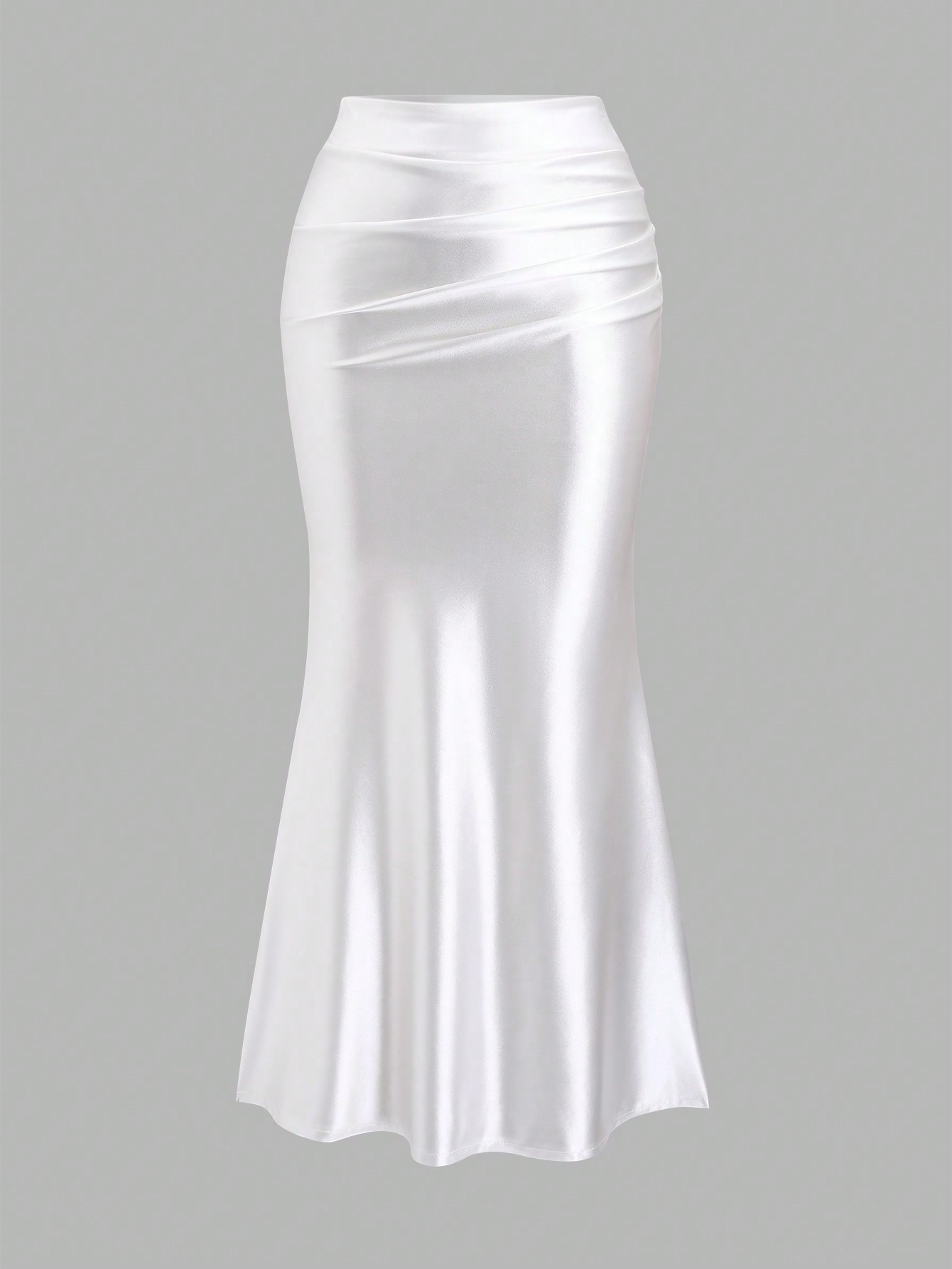 AliExpress White Pleated Fishtail Skirt