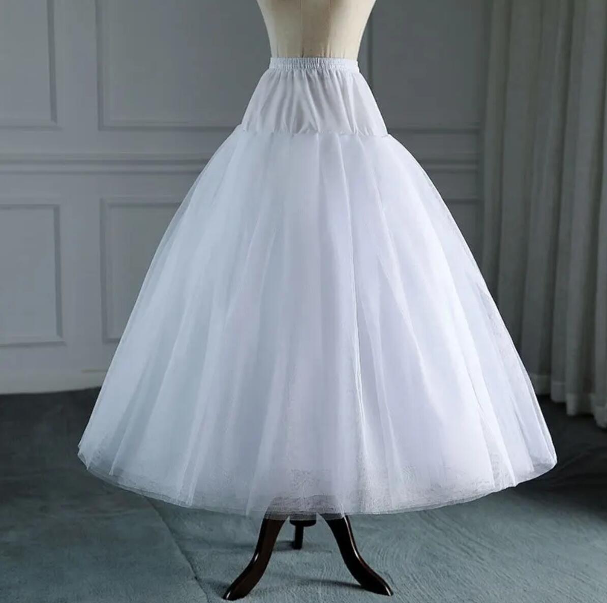 AliExpress White Tulle Petticoat for A Line Style Wedding Dress 4-8 Layers No Hoops Bridal Wedding Accessories Long Petticoats Underskirt, view 2
