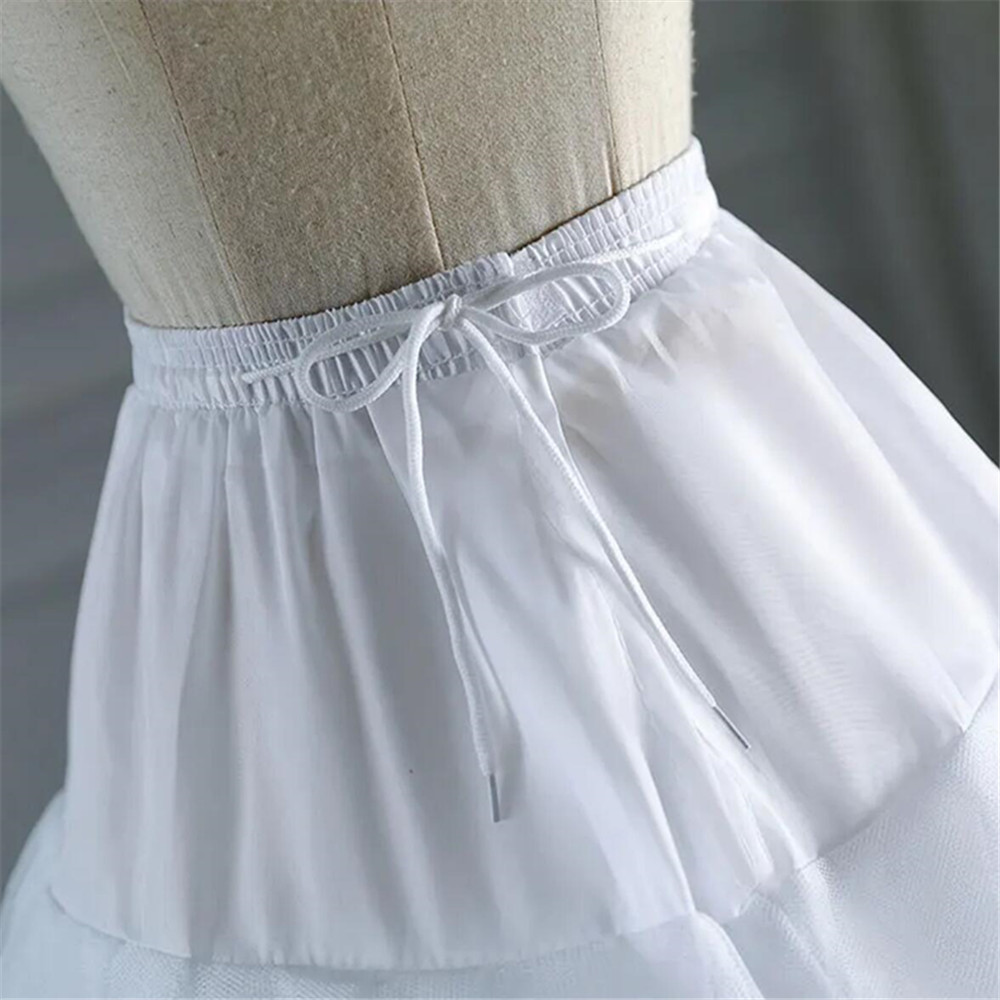 AliExpress White Tulle Petticoat for A Line Style Wedding Dress 4-8 Layers No Hoops Bridal Wedding Accessories Long Petticoats Underskirt, view 5