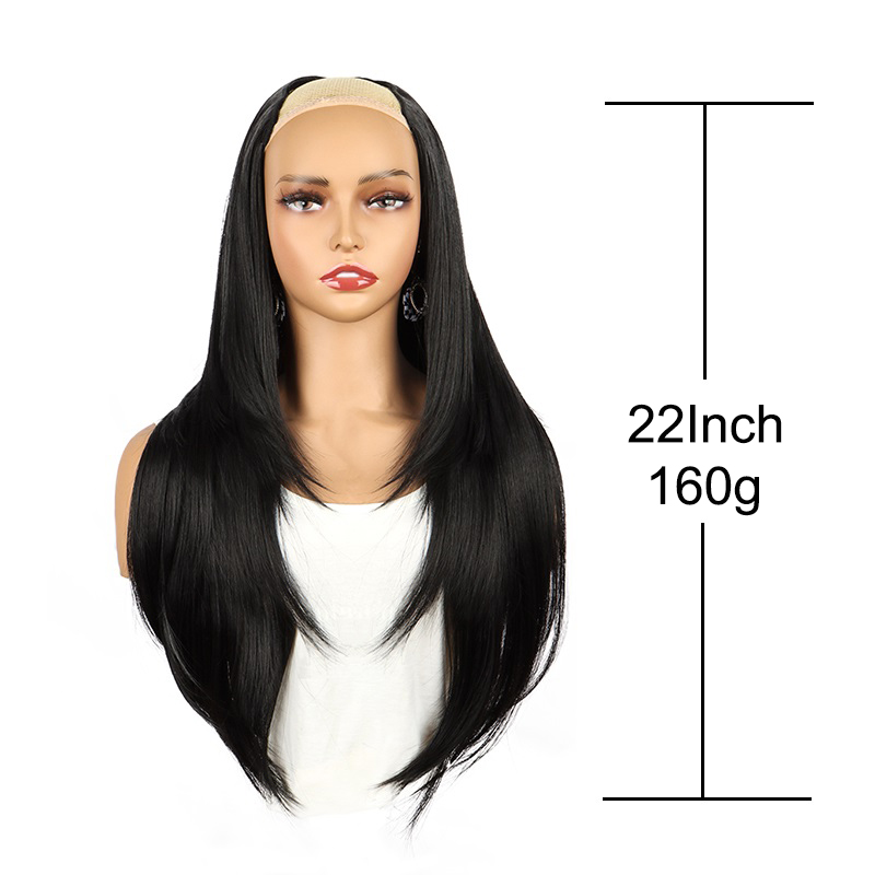 AliExpress WIGSIN 22Inch Synthetic V-shaped Layered 4 Clips Long Straight Hair Extension Fashion Invisible Hairpiece Wig for Women, view 2