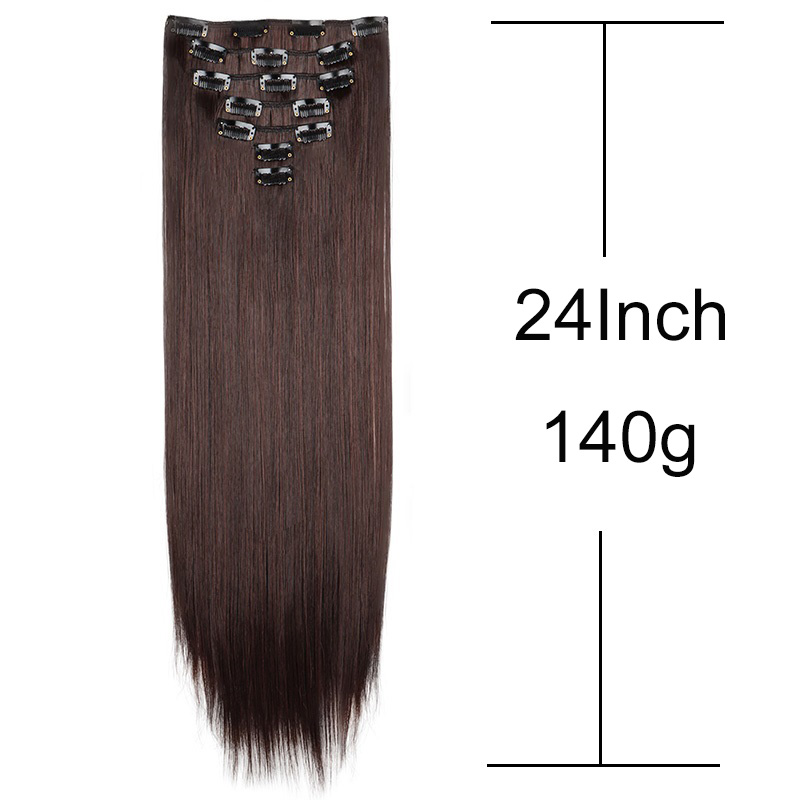 AliExpress WIGSIN 24Inch Synthetic 7Pcs/set Long Straight Hair Extension 16Clips Hairstyle Black Blonde Hairpiece for Women, view 2