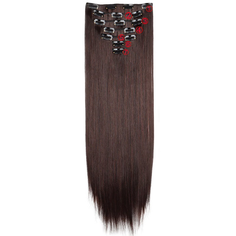AliExpress WIGSIN 24Inch Synthetic 7Pcs/set Long Straight Hair Extension 16Clips Hairstyle Black Blonde Hairpiece for Women, view 4