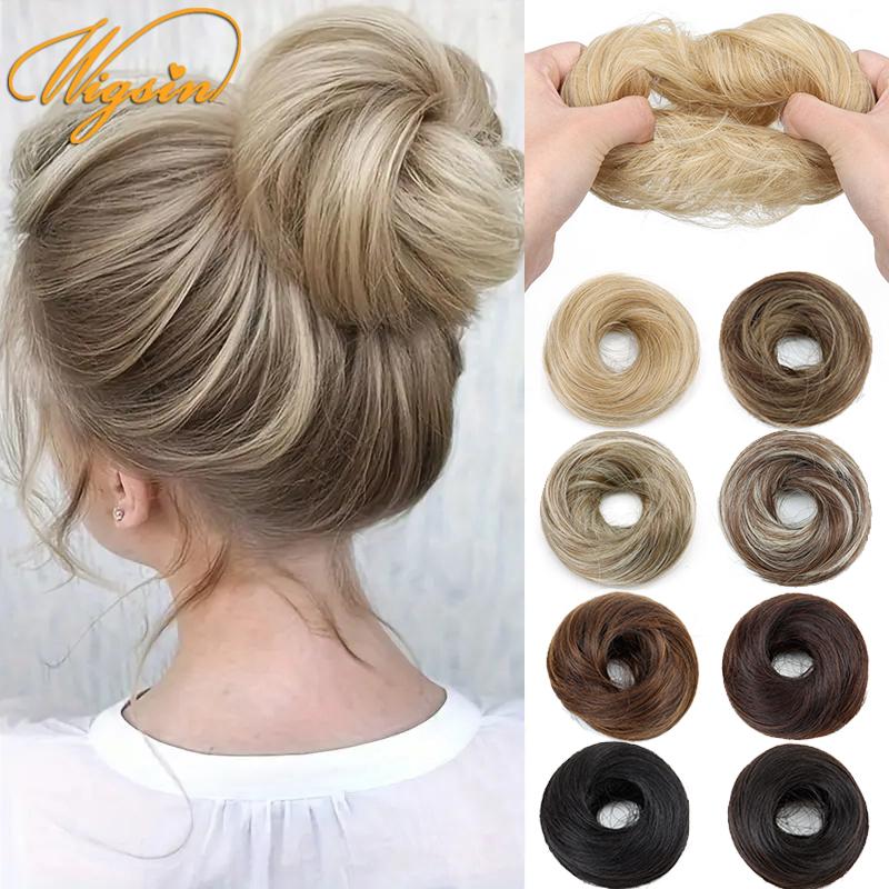 AliExpress WIGSIN Synthetic Messy Dount Hair Buns Updo Chignon With Elastic Hair Exension for Women Daily Lazy Hair Accessories