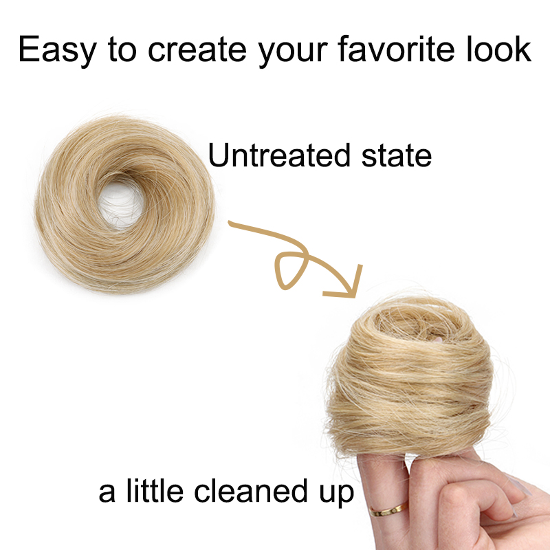 AliExpress WIGSIN Synthetic Straight Donut Chignon Hairpieces Ombre Elastic Updo Chignon Fluffy Messy Scrunchies Hair Bun for Women, view 5