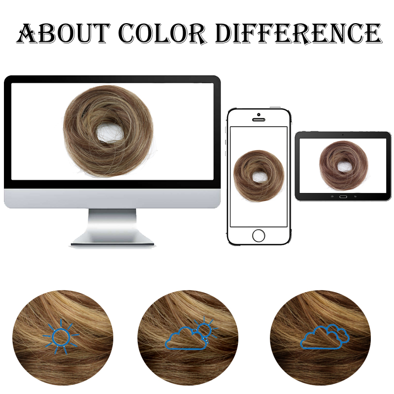 AliExpress WIGSIN Synthetic Straight Donut Chignon Hairpieces Ombre Elastic Updo Chignon Fluffy Messy Scrunchies Hair Bun for Women, view 6