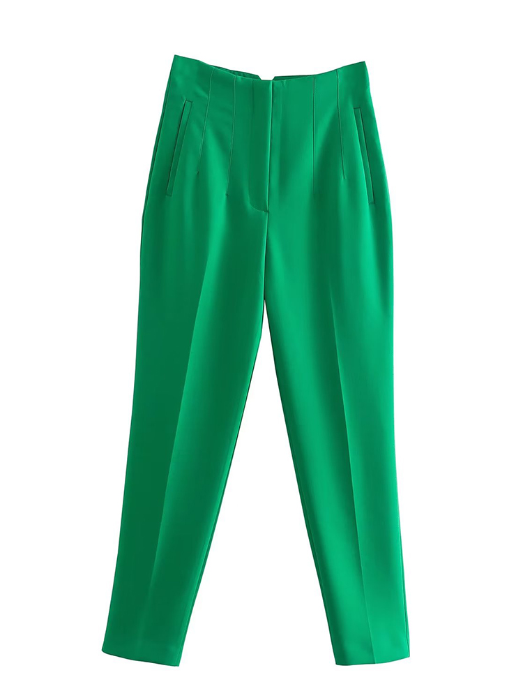 AliExpress Willshela Women Fashion Straight Pants High Waist Front Zipper Trousers Vintage Full Length Female Chic Lady, view 2