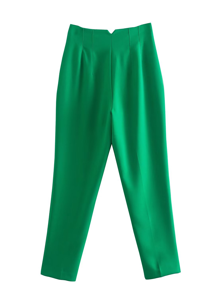 AliExpress Willshela Women Fashion Straight Pants High Waist Front Zipper Trousers Vintage Full Length Female Chic Lady, view 3