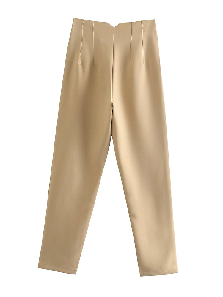 AliExpress Willshela Women Fashion Straight Pants High Waist Front Zipper Trousers Vintage Full Length Female Chic Lady, view 5
