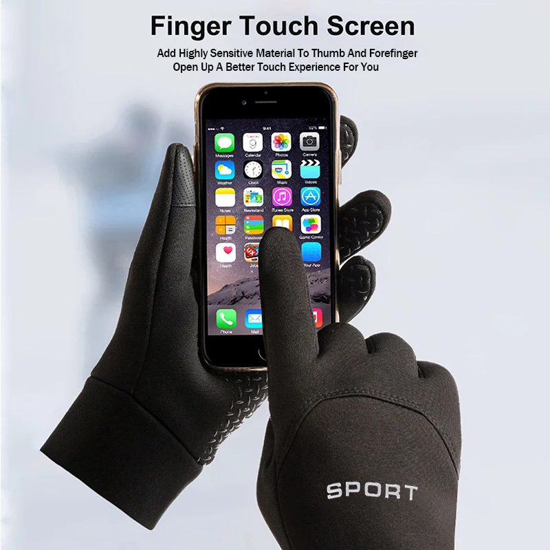 AliExpress Winter Warm Gloves Touch Screen Windproof Cold-proof Cycling Gloves, Men's Women's Running, Hiking Skiing Gloves, view 3