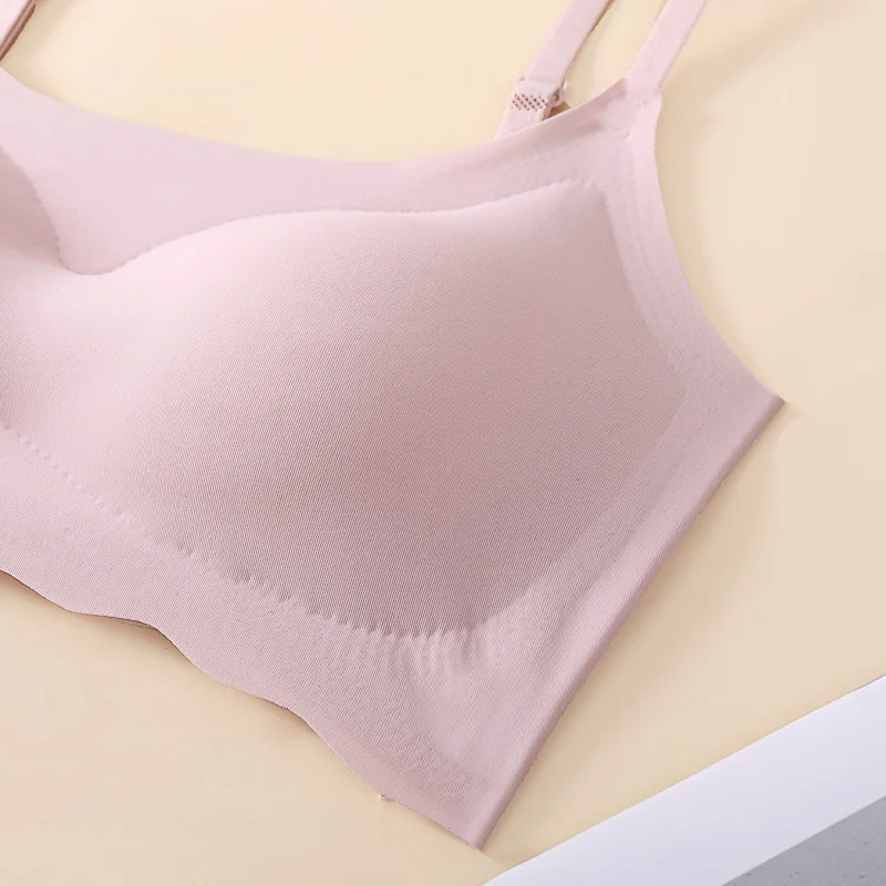 AliExpress Wire Free Seamless Nylon Bralette Women Non Padded Sports Bra Thin Comfortable Sleepwear, view 5