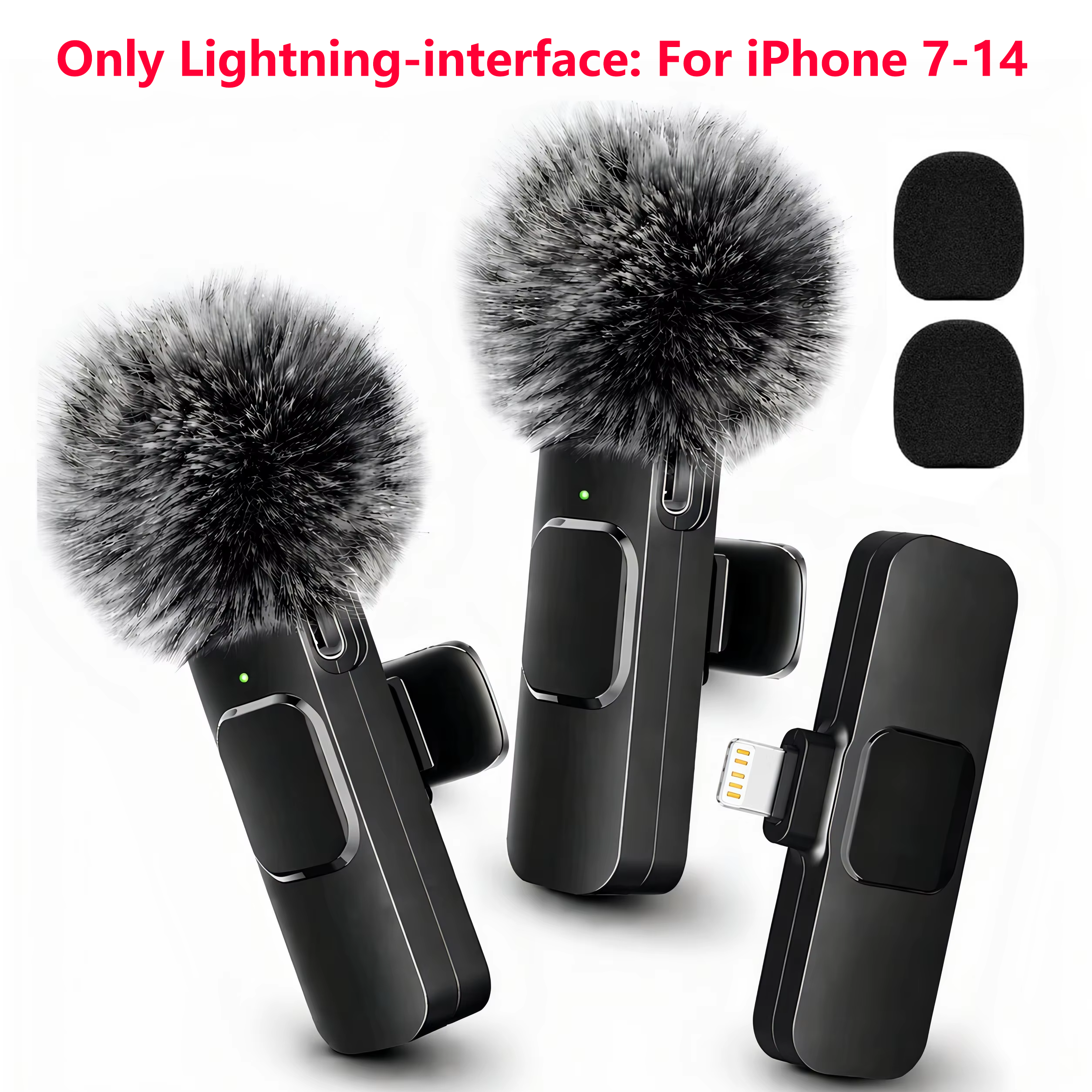 AliExpress Wireless Lapel Microphone, Lightning Connector Only, mini Clip Microphone, Suitable for Live Streaming, Vlogs, Interviews.