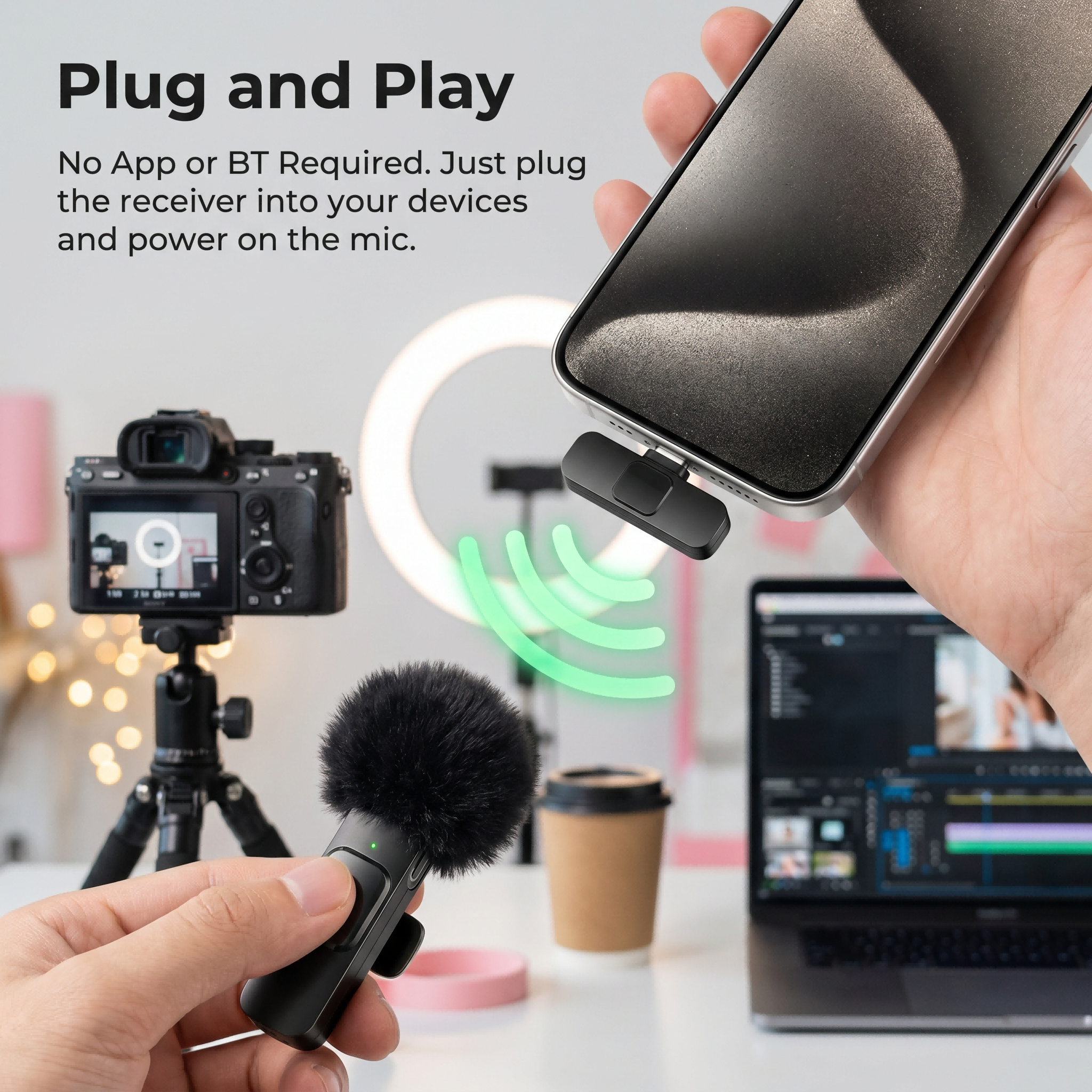 AliExpress Wireless Lapel Microphone, Lightning Connector Only, mini Clip Microphone, Suitable for Live Streaming, Vlogs, Interviews., view 5