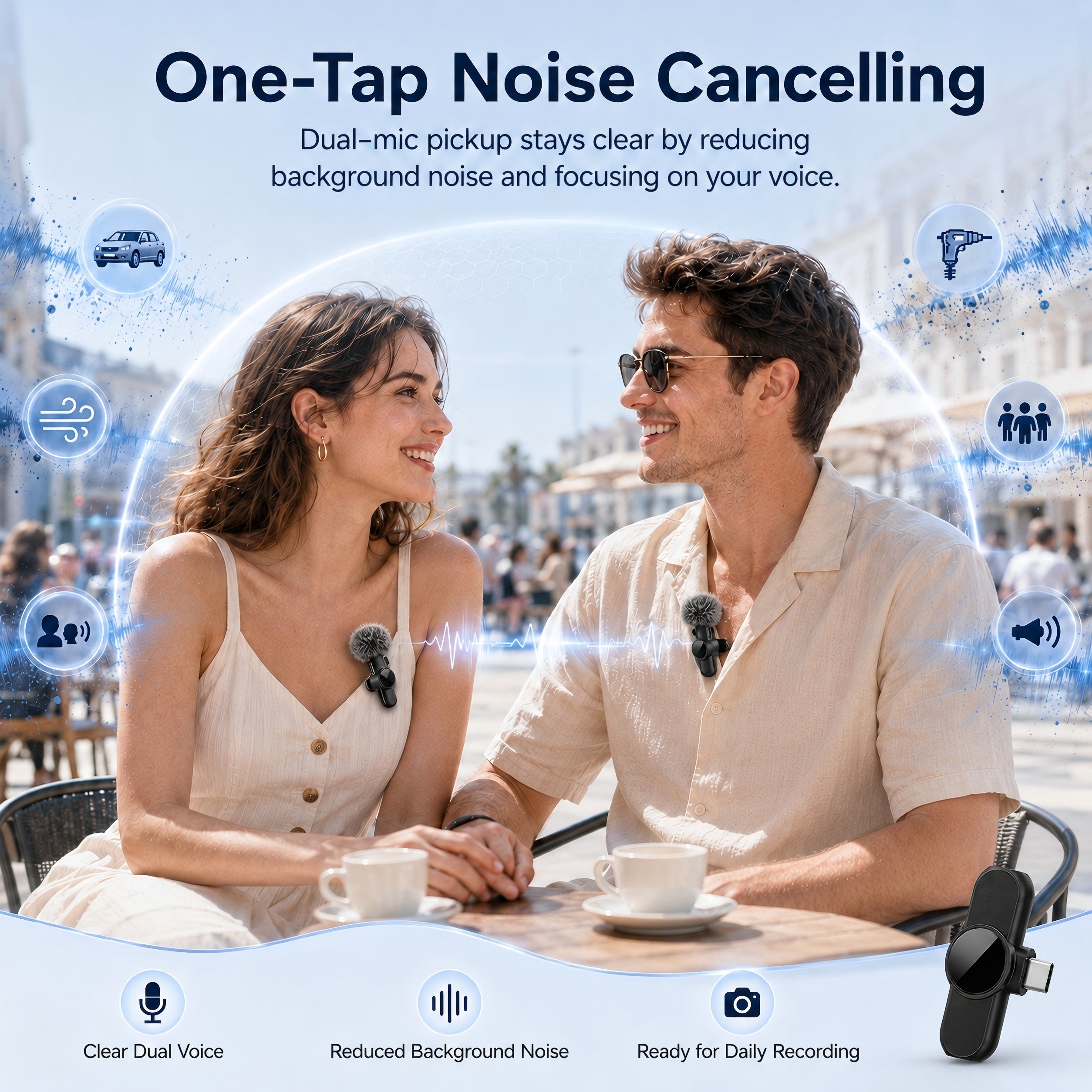 AliExpress Wireless Lapel Microphone, Noise-Cancelling, Suitable for Vlogs, Interviews, and Live Streaming, Compatible with Type-C Devices, view 4