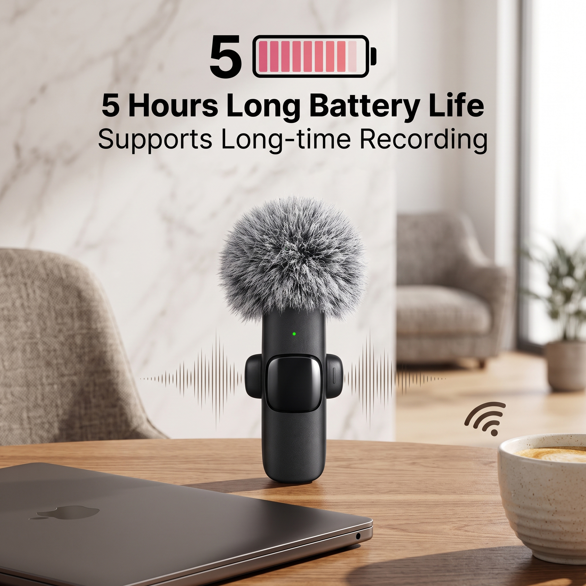 AliExpress Wireless Lapel Microphone, Plug‑and‑Play, Long Battery Life, Portable, Type‑C Port, Ideal for Vlogging & Live Streaming., view 5