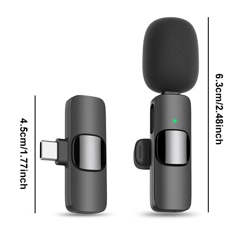 AliExpress Wireless Lavalier Microphone For iPhone 15/16/17 Series Android Devices Noise Cancelling Mini Lapel Microphone for Vlogging Mic, view 2
