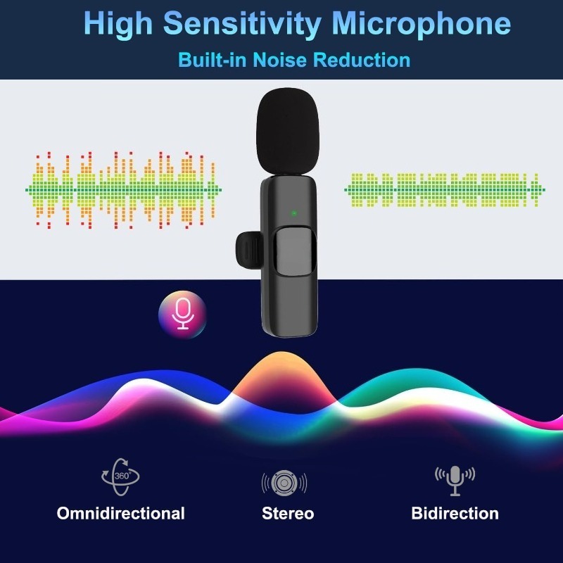 AliExpress Wireless Lavalier Microphone For iPhone 15/16/17 Series Android Devices Noise Cancelling Mini Lapel Microphone for Vlogging Mic, view 4