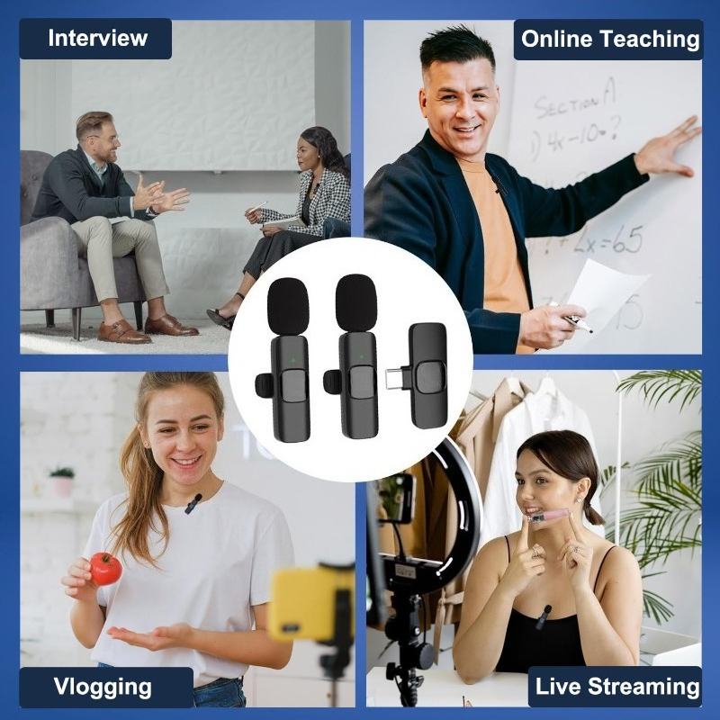 AliExpress Wireless Lavalier Microphone For iPhone 15/16/17 Series Android Devices Noise Cancelling Mini Lapel Microphone for Vlogging Mic, view 5