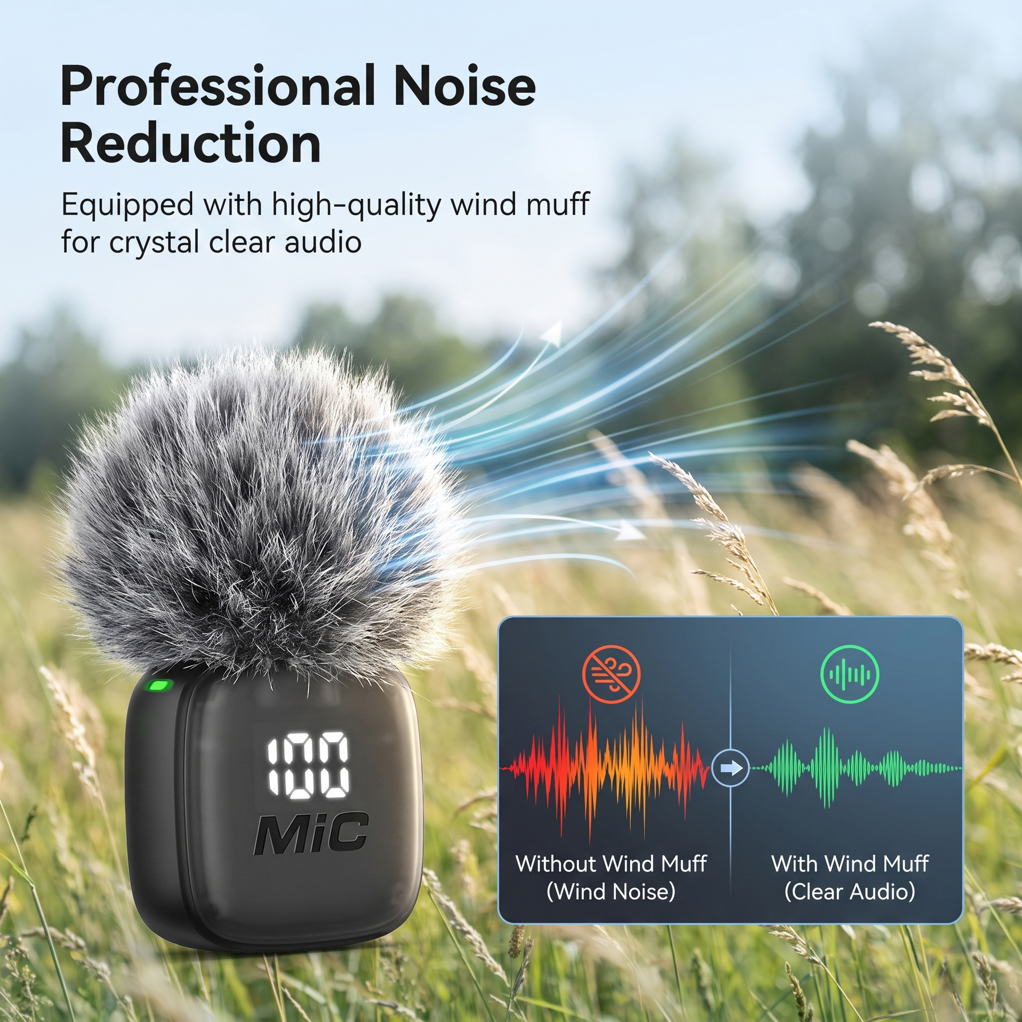 AliExpress Wireless Lavalier Microphone, Mini Mic, Wind Cover, Type-C With Lightning & USB Adapter, for Phones, Tablets, Laptops, Computers, view 6