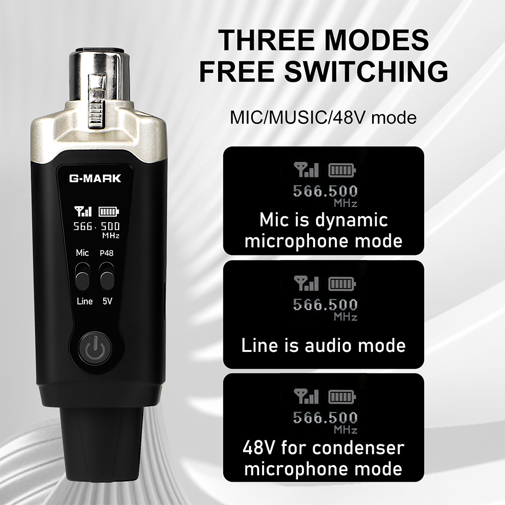 AliExpress Wireless Microphone System G-MARK GX1.1 UHF XLR Adapter 16 Channels Audio Transmitter And Receiver For 48V Phantom Power Condens, view 3