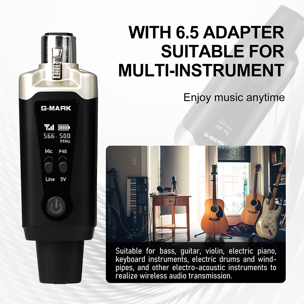 AliExpress Wireless Microphone System G-MARK GX1.1 UHF XLR Adapter 16 Channels Audio Transmitter And Receiver For 48V Phantom Power Condens, view 5