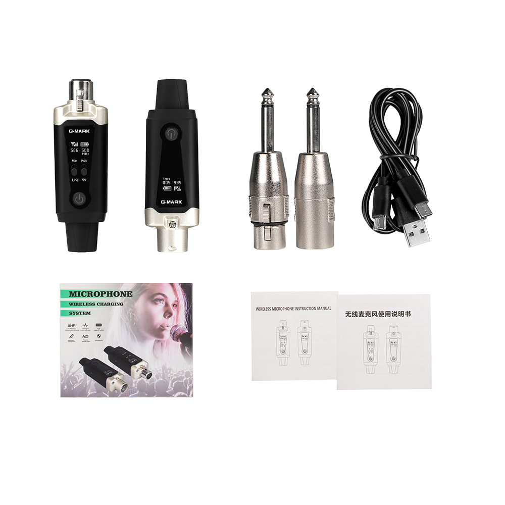 AliExpress Wireless Microphone System G-MARK GX1.1 UHF XLR Adapter 16 Channels Audio Transmitter And Receiver For 48V Phantom Power Condens, view 6