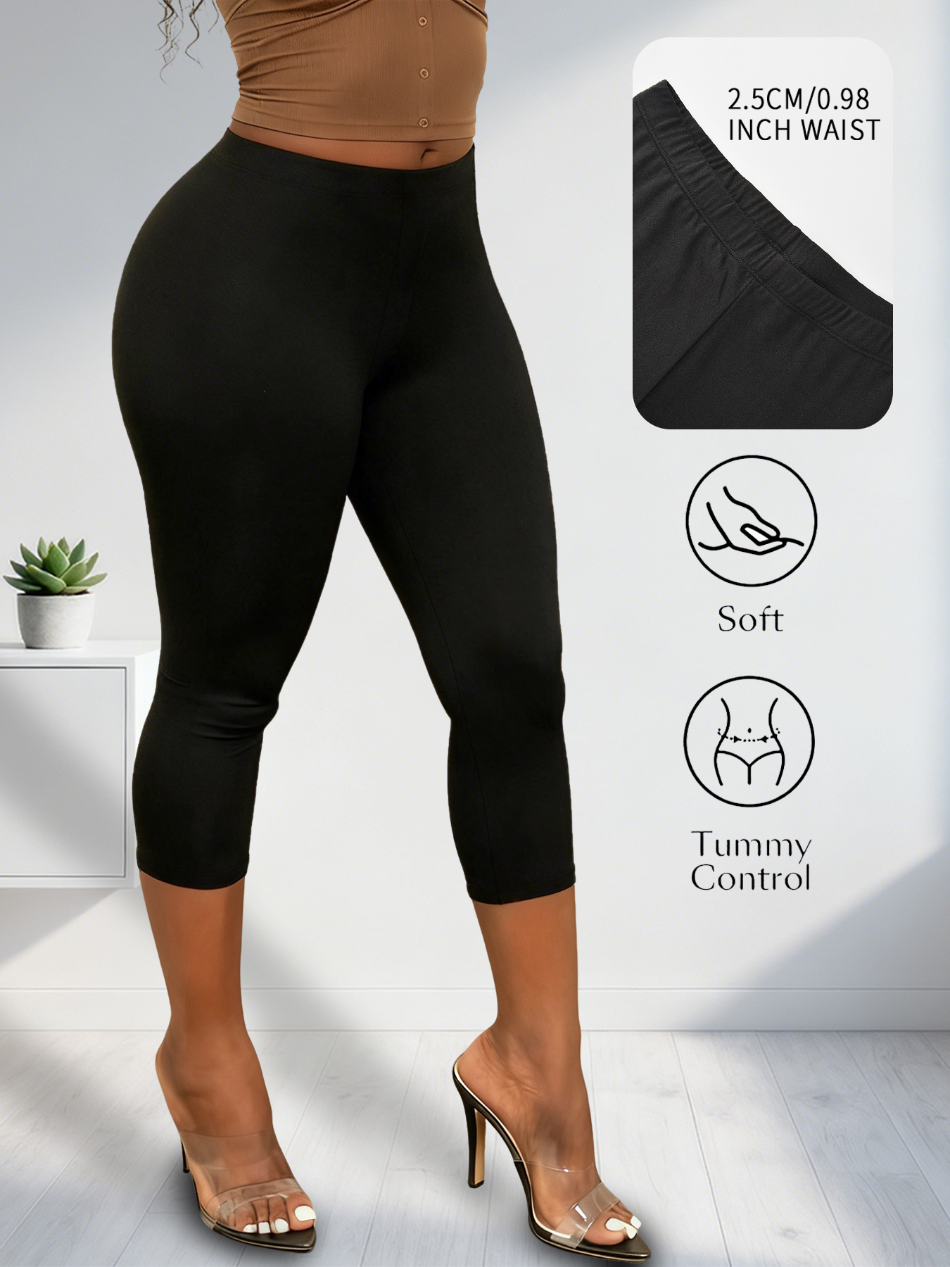 AliExpress Women Athletic Capri Pants Super Soft No See Through Leggings for Workout Yoga Running