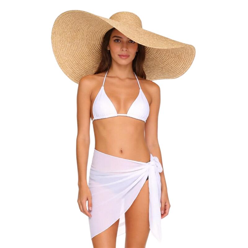 AliExpress Women Chiffon Short Sarong Swimsuit Coverups Beach Bikini Wrap Sheer Short Skirt Chiffon Scarf Bathing Suit Cover Ups Swimwear, view 6
