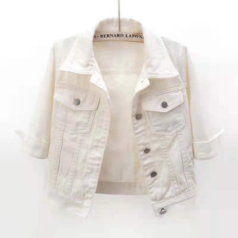 AliExpress Women Denim Jacket Spring Autumn Short Coat Pink Jean Jackets Casual Tops Purple Yellow Purple Blue Loose Tops Lady Outerwear, view 4