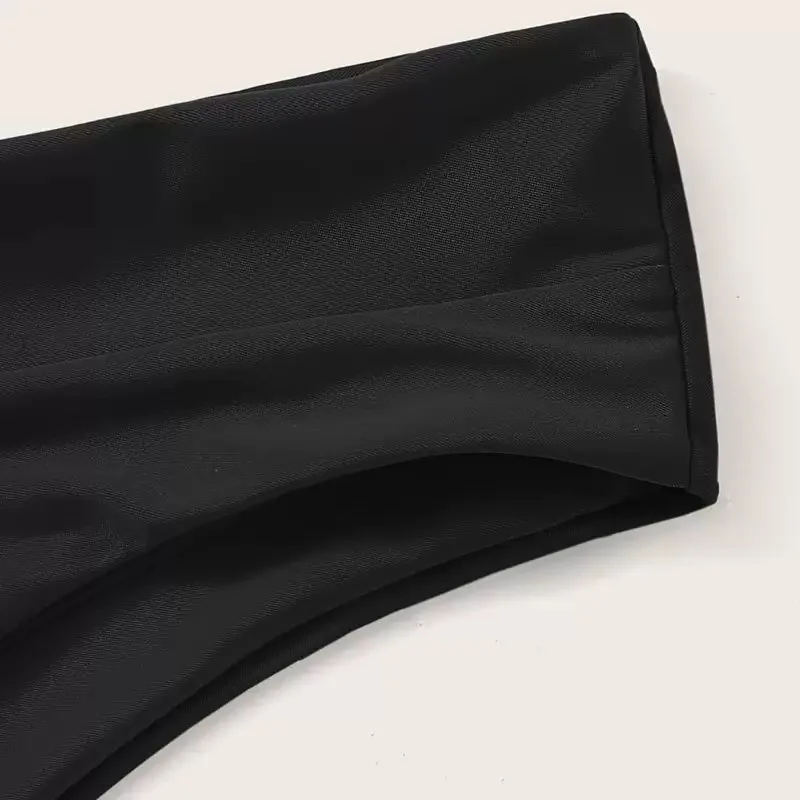 AliExpress Women High Waisted Brazilian Bikini Set Sexy V Cheeky Swimwear Summer Beach Bathing Suit Black Thong Bottom Sexy Female Swimming, view 6