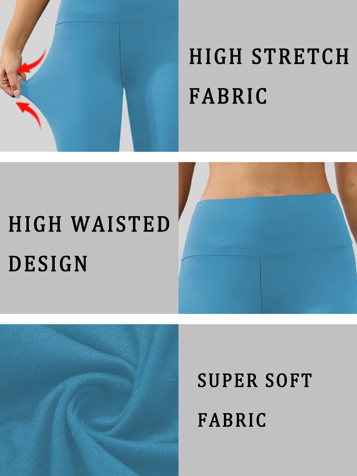 AliExpress Women High Waisted Capri Pants Super Soft No See Through Tummy Control Yoga Running Workout Home Casual Leggings, view 4
