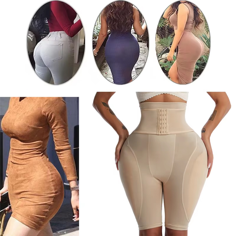 AliExpress Women Hip Enhancer Shapewear Fake Booty Butt Pad Underwear High Waist Body Shaper Padded Panties Butt Lifter Shorts, view 5