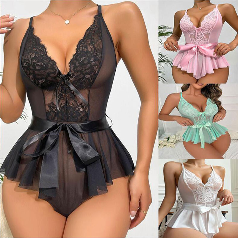 AliExpress Women Pajamas Sleepwear Lace Pajama Set S-XL Sexy Pajamas Ladies Underwear Comfortable Casual Summer, view 2