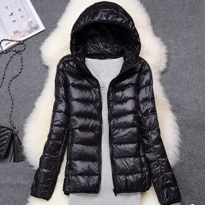 AliExpress Women Puffer Jacket 15 Colors Plus Size 5XL 6XL 7XL 2025 New Spring Autumn Female Ultra Lightweight Packable Hooded Down Coats, view 3