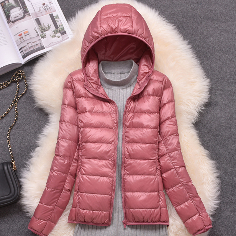 AliExpress Women Puffer Jacket 15 Colors Plus Size 5XL 6XL 7XL 2025 New Spring Autumn Female Ultra Lightweight Packable Hooded Down Coats, view 5