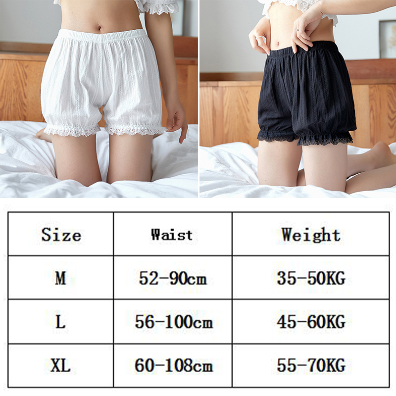 AliExpress Women Pumpkin Pants Girl Lolita Shorts Safety Pants Pure Cotton Knickers Panties Summer Kawaii White Vintage Victorian Bloomers, view 6