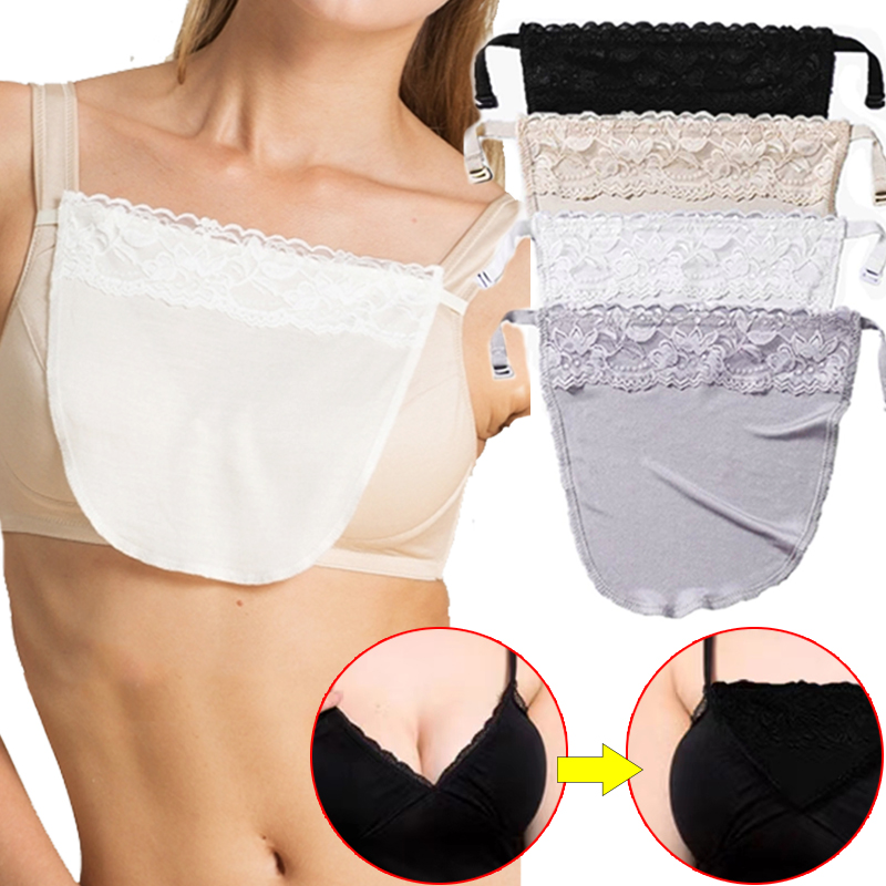 AliExpress Women's Anti-slip Buckle Underwear Thin Style Traceless One-piece Lace Wipe Invisible Bras Cover Chest V-neck Inside Chest Piece