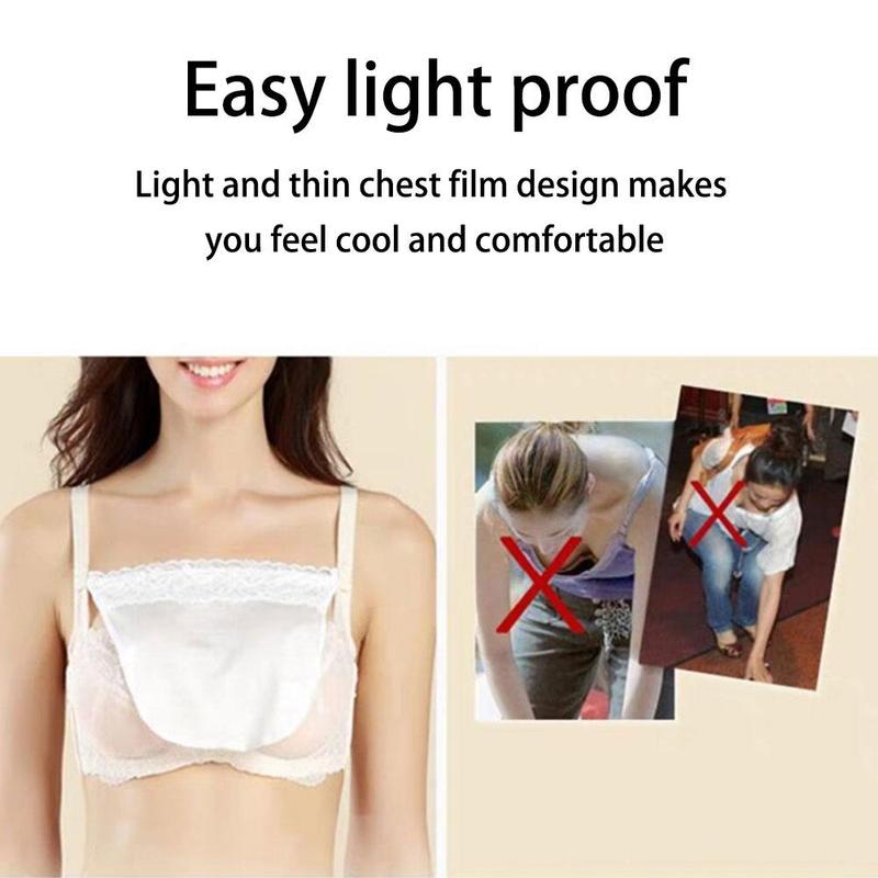AliExpress Women's Anti-slip Buckle Underwear Thin Style Traceless One-piece Lace Wipe Invisible Bras Cover Chest V-neck Inside Chest Piece, view 4