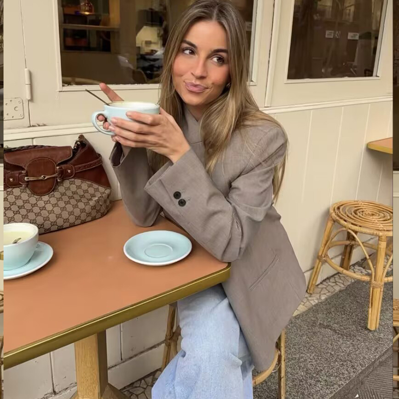 AliExpress Women's Autumn Blazers Blouse 2026 New Fashion Young Women's Elegant Travel Holiday Jackets Spring Street Sarm Blazers Jackets, view 3