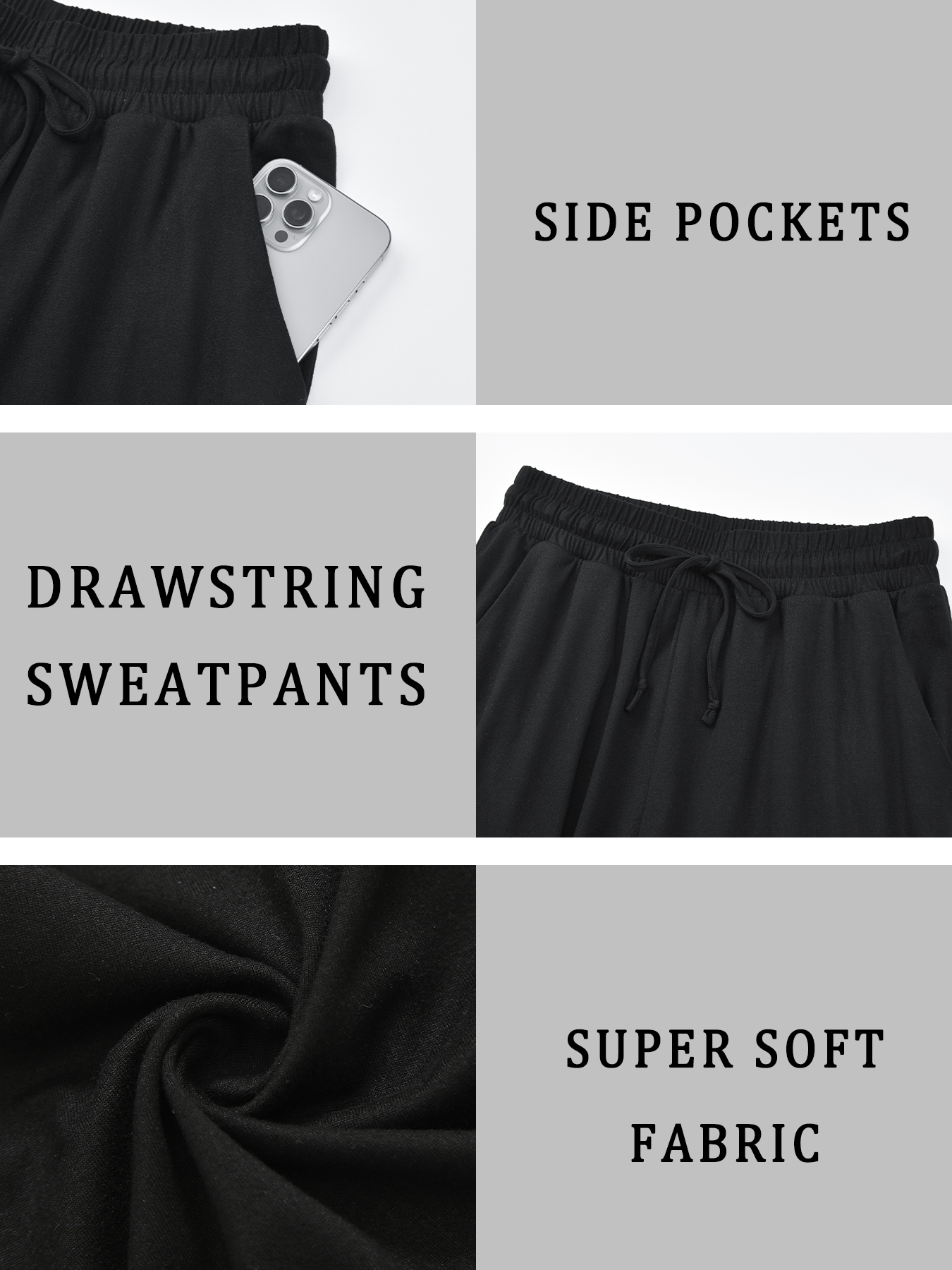 AliExpress Women's Capri Yoga Pants Loose Soft Drawstring Workout Sweatpants Causal Lounge Pants with Pockets, view 4
