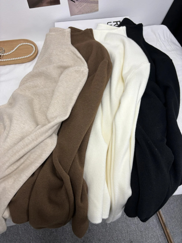 AliExpress Women's Casual Vintage Knitted Long Sleeve Pullovers 2026 Autumn Winter Fashion Turtleneck Ladies Solid Sweater Woman Clothing, view 4