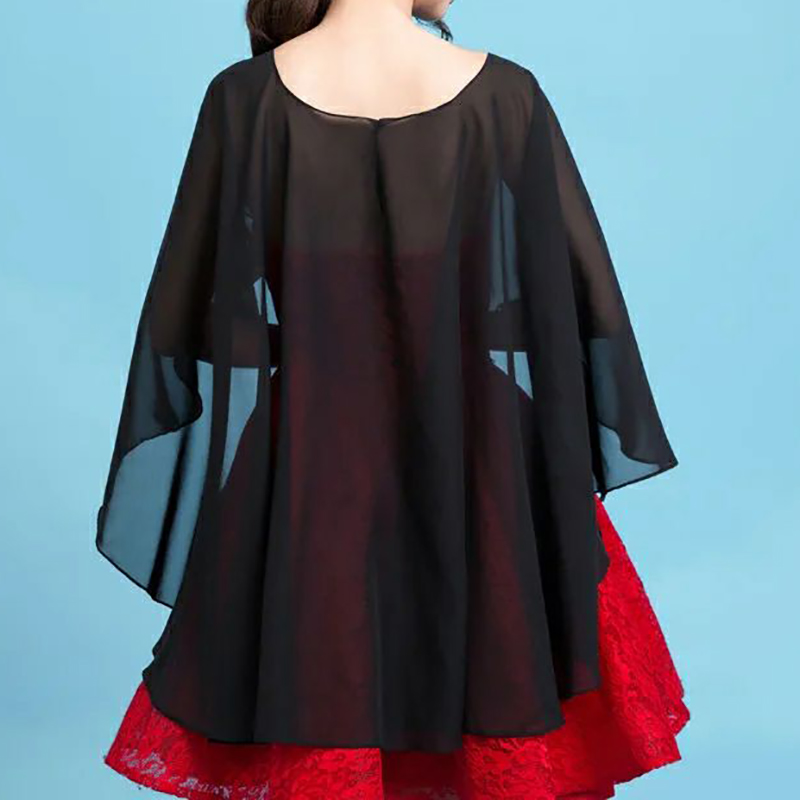 AliExpress Women's Chiffon Cape Bolero Femme Mariage Chalas Mujer Evening Wedding Bridal Jacket Wraps Accessories Peleryna Cloak Boda Shawl, view 2