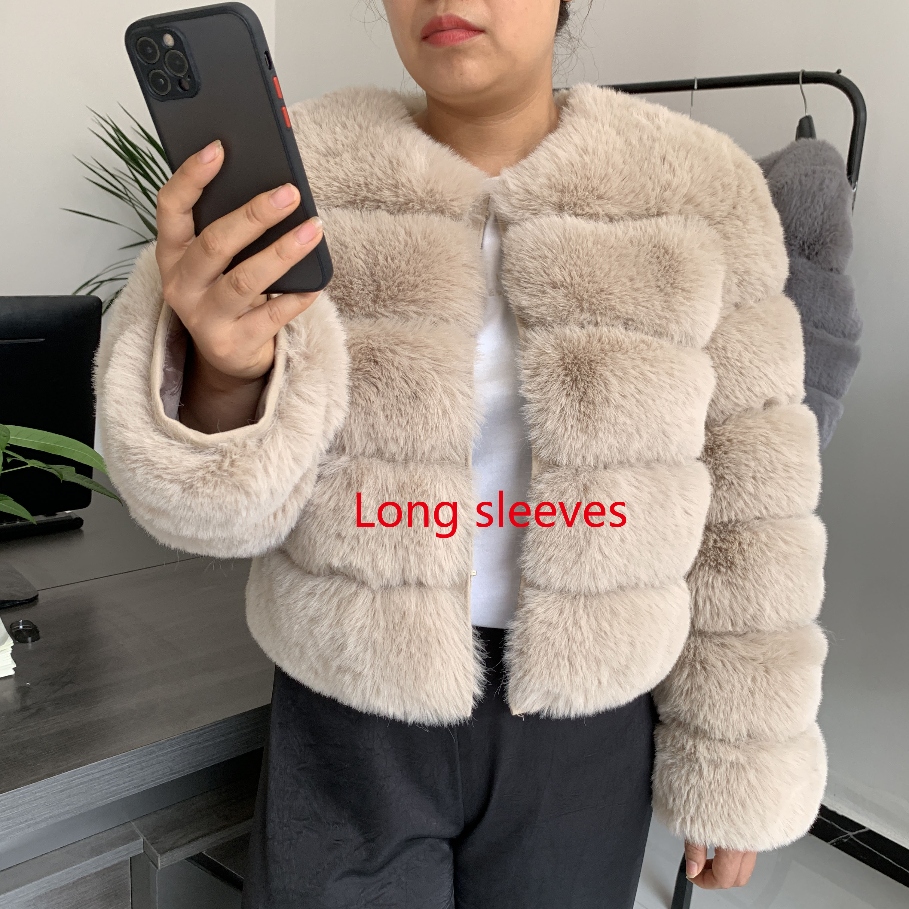 AliExpress Women's Fashion Faux Fur Coat Super Hot Autumn Winter Women Short Faux Fox Fur Fluffy Jacket High Quality 7XL Ladies Furry Coats, view 3
