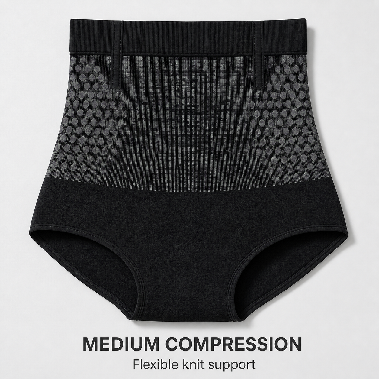 AliExpress Women's High Waist Tummy Control Shapewear Panties, Medium Compression Knit Body Shaper Briefs, Black Beige, M-2XL, view 2