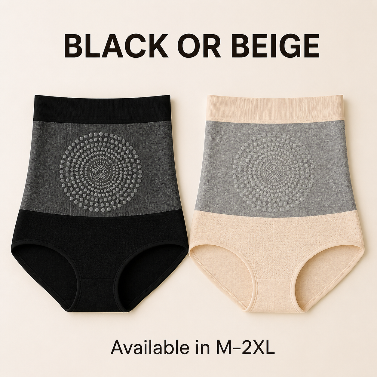 AliExpress Women's High Waist Tummy Control Shapewear Panties, Medium Compression Knit Body Shaper Briefs, Black Beige, M-2XL, view 6