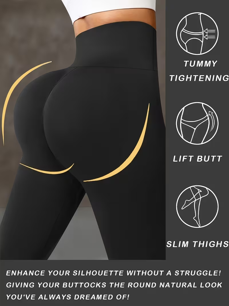 AliExpress Women's High Waist Yoga Pants, Butt Lifting Wide Waistband Leggings, Adjustable Butt Lift Workout Trousers for Running Gym Fitne
